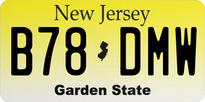NJ license plate B78DMW