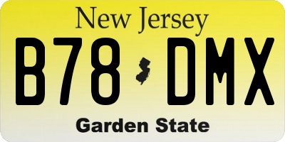 NJ license plate B78DMX