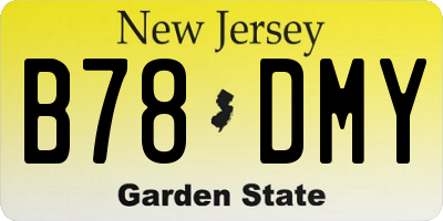 NJ license plate B78DMY