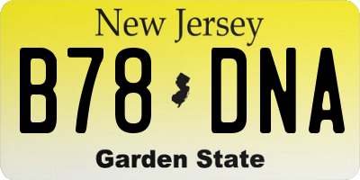 NJ license plate B78DNA