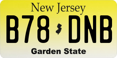 NJ license plate B78DNB