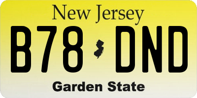 NJ license plate B78DND