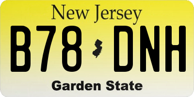 NJ license plate B78DNH