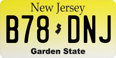 NJ license plate B78DNJ