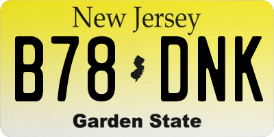 NJ license plate B78DNK