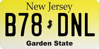 NJ license plate B78DNL