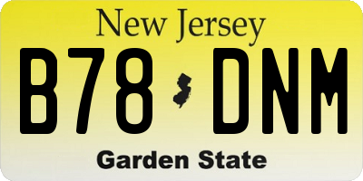 NJ license plate B78DNM