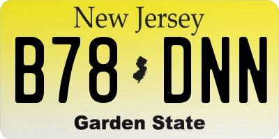 NJ license plate B78DNN