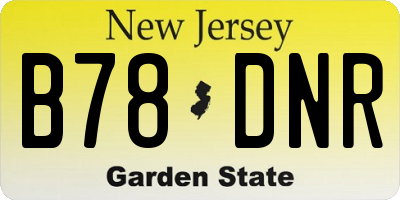 NJ license plate B78DNR
