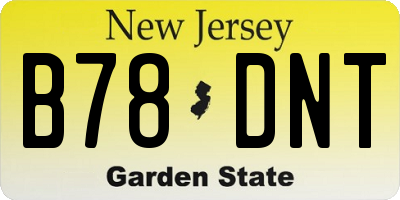 NJ license plate B78DNT