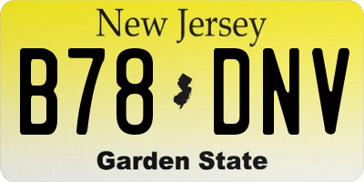NJ license plate B78DNV