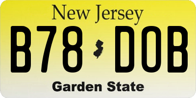 NJ license plate B78DOB