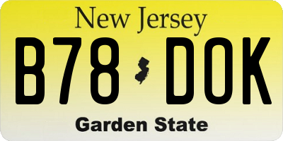 NJ license plate B78DOK
