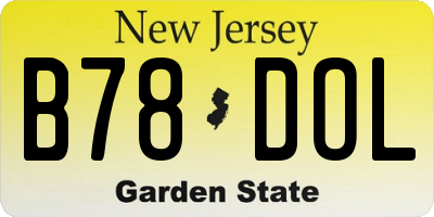 NJ license plate B78DOL