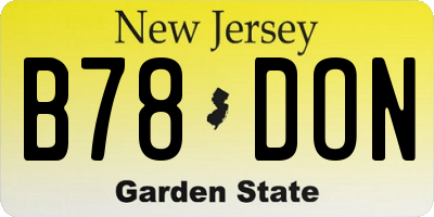 NJ license plate B78DON