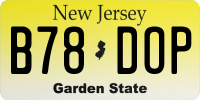 NJ license plate B78DOP