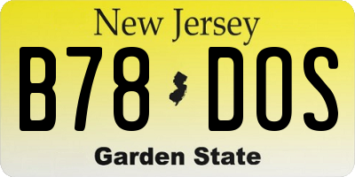 NJ license plate B78DOS