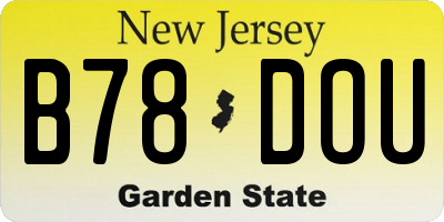 NJ license plate B78DOU