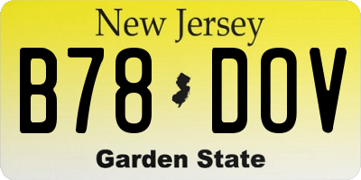 NJ license plate B78DOV