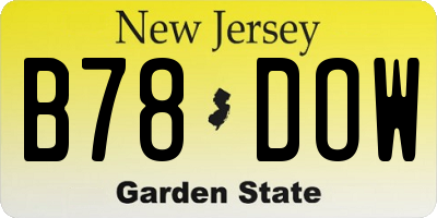 NJ license plate B78DOW