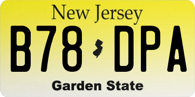 NJ license plate B78DPA
