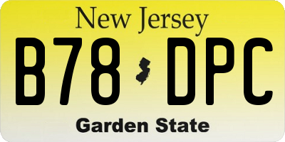 NJ license plate B78DPC