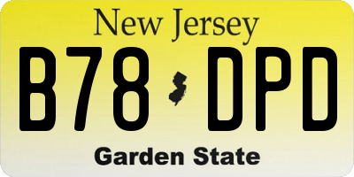 NJ license plate B78DPD