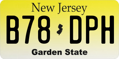 NJ license plate B78DPH