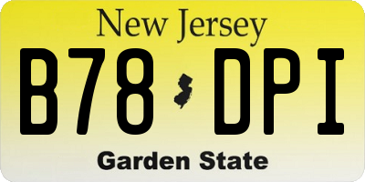 NJ license plate B78DPI