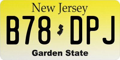 NJ license plate B78DPJ