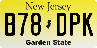 NJ license plate B78DPK