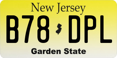 NJ license plate B78DPL