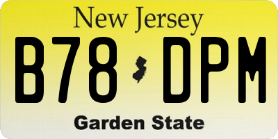 NJ license plate B78DPM