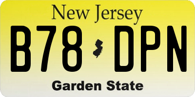 NJ license plate B78DPN