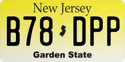 NJ license plate B78DPP