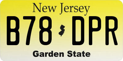 NJ license plate B78DPR
