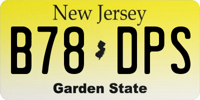 NJ license plate B78DPS
