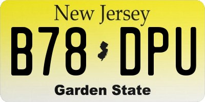 NJ license plate B78DPU