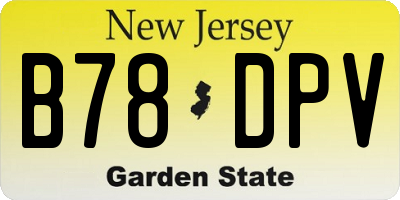 NJ license plate B78DPV