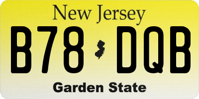 NJ license plate B78DQB