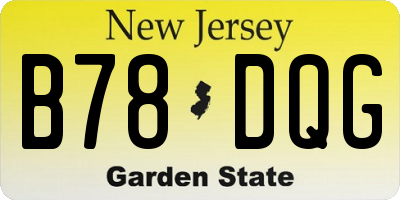 NJ license plate B78DQG
