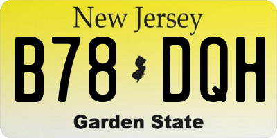 NJ license plate B78DQH