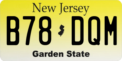 NJ license plate B78DQM
