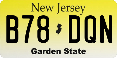 NJ license plate B78DQN