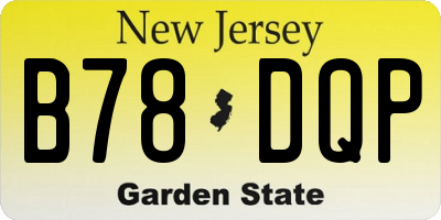 NJ license plate B78DQP