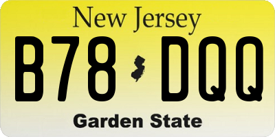 NJ license plate B78DQQ