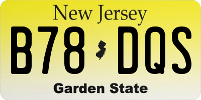NJ license plate B78DQS