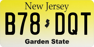 NJ license plate B78DQT