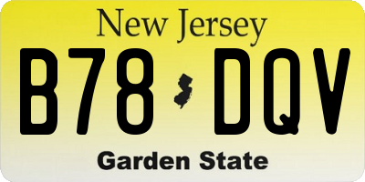 NJ license plate B78DQV