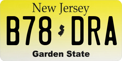 NJ license plate B78DRA